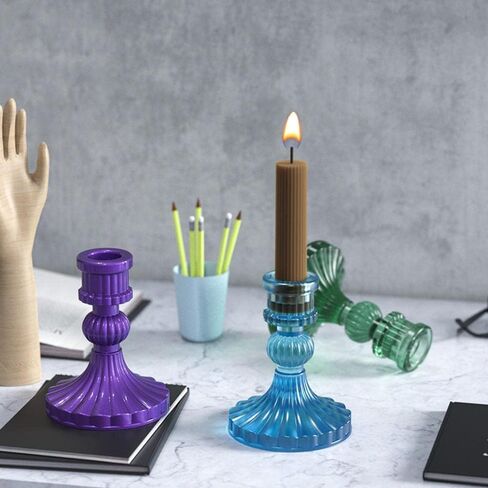 4Pcs Candle Holder Silicone Molds, Tealight Candlestick Molds for DIY Plaster Cement UV Epoxy Resin Candle Holder Home Decor Handmade Gift Table Ornament in Saudi Arabia