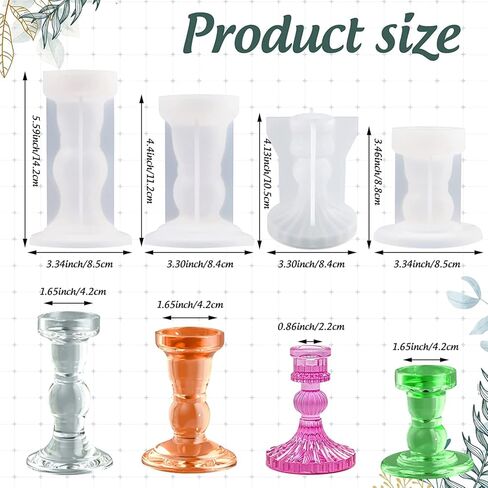 4Pcs Candle Holder Silicone Molds, Tealight Candlestick Molds for DIY Plaster Cement UV Epoxy Resin Candle Holder Home Decor Handmade Gift Table Ornament in Saudi Arabia