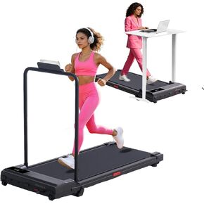 Foldable Treadmills for Home with Handles, Portable Folding Walking Pad Treadmills for Home Small, 3.0HP Walking Pads with Handle Bar, Small Electric Treadmill with LED Display, 320LBS in Kuwait