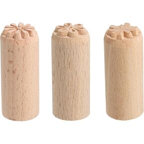HARFINGTON 3pcs Wood Pottery Tools Stamps 0.8" Dia 2" Length Wooden Natural Clay Pottery Stamps Set Paw Fire-Wheel Heart Pattern for Cookie Cake Dessert in Saudi Arabia