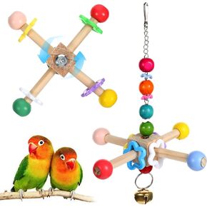 2 Pcs Bird Spinner Toys for Parrots with Bells, Parrot Chewing Hanging Toys for Small and Medium Birds, Parakeet, Cockatiel, Conure, Lovebird, Budgie, Cage Toy in Saudi Arabia