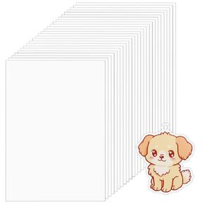 WISYOK 25Pcs Shrinky Dink Sheets, Printable Shrinking Plastic Sheets for DIY, Keychains, Crafts, Ornament and Gifts, Inkjet Only, 8.3X11.7inch, White in Saudi Arabia