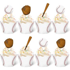 Nuenen 96 Pcs Football Cupcake Toppers and Wrappers Set Football Theme Cupcakes Decorations Sports Game Day Themed Cake Holders and Picks for Birthday Sport Party Decorations Supplies (Classic) in Kuwait