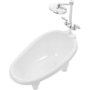 Angoily بيت الدمية حوض استحمام صغير 1 12 مقياس دمية الملحقات مصغرة أثاث الحمام لعبة حوض الاستحمام لتزيين بيت الدمى 6.29X6.10X3.74In in Kuwait