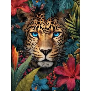 TOPCLTV Diamond Art Kits for Adults Beginners,Leopard Round Full Drill Diamond Painting Kit,DIY 5D Animal Diamond Dots Gem Art for Wall Decor Holiday Present12x16IN in Saudi Arabia