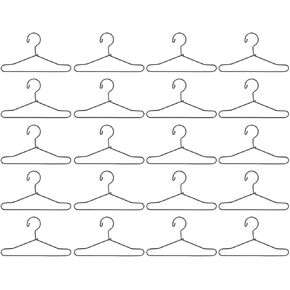 شماعات ملابس الدمى من أنجويلي، شماعات صغيرة لملابس الدمى، 20 قطعة من الرف المعدني الصغير للأطفال، منظم رف صغير متين لتخزين الملابس وعرض مصغر، ملحقات خزانة الملابس، أسود in Kuwait