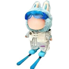 Clothes for Labubu Winter 4-Piece Ski Set – Ski Goggles,Jacket & Snow Pants and Twin Skis,Perfect for 17cm Dolls(No Doll) (Blue) in Saudi Arabia