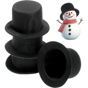 قبعات علوية سوداء صغيرة من Angoily، 4 قطع من قبعات رجل الثلج للحرف اليدوية، قبعة سانتا الرسمية الصغيرة لتماثيل رجل الثلج، قبعات صغيرة للحيوانات الأليفة مصنوعة يدويًا للكلاب أو القطط لتزيين شعر حفلات عيد الميلاد in Kuwait