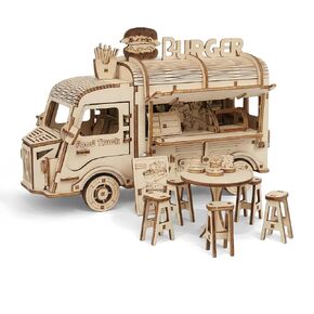 3D Wooden Puzzles for Adults Wood Fast Food Truck Model Car Kits with Hamburger,ice Cream,Fries,Mechanical Models Assembly Puzzle Building Kit Craft Hobby Gift for Men Women in Saudi Arabia