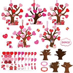 SULOLI 24 حزمة DIY الحب شجرة القلب الحرفية، عيد الحب شجرة القلب على شكل قلب عدة الحرف اليدوية لعيد الحب الزفاف عيد الأم لصالح لوازم الحفلات in Kuwait