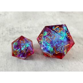 33mm Large Chonk F Words Sharp Edge Crystal Dice for Dungeons and Dragons Polyhedral RPG Tabletop Dice Huge dice in Saudi Arabia
