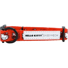 Sassy Woof Cat Collar Hello Kitty® Red Classic - M, Adjustable, Durable, Comfortable, Patented Design and Stylish Pet Accessories for Medium Cats in Kuwait