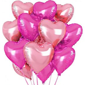 بالونات القلب الوردي، بالونات عيد الحب، 20 قطعة 18 بوصة على شكل قلب، بالونات مايلر من رقائق الفويل باللون الوردي الفاتح والوردي الساخن لحفلات عيد الحب، والذكرى السنوية، وديكورات الزفاف in Kuwait