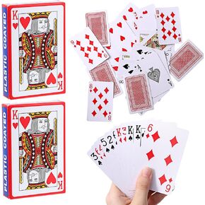 Ouligay Large Playing Cards 2 Pack Decks of Card Red Poker Cards for Texas Holdem Poker Go Fish and More CardGames, Playing Card Set, Party Favor for Boys and Girls, 2.3 Inch X 3.3 Inch in Saudi Arabia