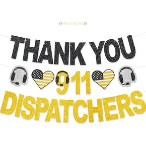 Thank You 911 Dispatchers Banner - NO DIY Dispatchers Week Decorations 911 Dispatcher Appreciation Party Supplies Telecommunicator Week Gifts in Kuwait