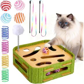 15 Pcs Cat Scratch Puzzle Box, Cat Nail File Enrichment Toy Intelligence Treat Puzzle Feeder Box for Indoor Kitten in Kuwait