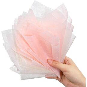 70 Sheets Flower Wrapping Paper, Cotton Wrapping Flower Paper Withdrawable Pleated Bouquet Wrap, 11"x 11" Waterproof Non-Woven Fabric for Fresh Flowers Gift Packaging Florist Supplies (Beige, Pink) in Kuwait