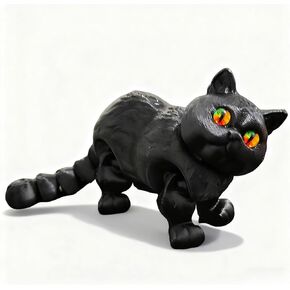 3D Printed Articulated Cat, Cute Fat Persian Cat Doll,3D Printed Animals Fidget Toys Decor for Stress Relief, Stocking Stuffers, Desktop Decoration (Red Gold) in Kuwait