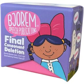 مجموعة علاج النطق بحذف الحروف الساكنة النهائية من Bjorem، 25 زوجًا صغيرًا للأطفال الذين يحذفون الأصوات النهائية in Kuwait