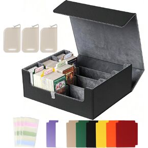 Shintop Card Storage Box for 1800+ Trading Cards, Deck Organizer Case with 24 Dividers, 30 Labels & 3 Supporters, Magnetic Closure Card Collection Holder Fit for Mtg, Yugioh, Tcg in Saudi Arabia