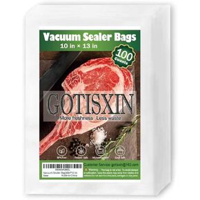 100 10" x13" Vacuum Sealer Bags, Airtight,Pre-cut,Heavy Duty BPA-Free Commercial Grade,for Sous Vide & Vacuumed Storage, Vac Seal Bags,for Food Saver & Seal a Meal Machines (10" x13") in Saudi Arabia