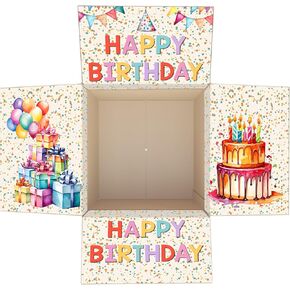 UIBOVA 8 Pcs Birthday Gift Box Stickers, Happy Birthday Stickers for Adults Kids, 8.5x11 Inch Presents Sticker Labels for Gift Box, Birthdays Gifts Name Tags for Christmas Wedding Graduation-B32 in Kuwait