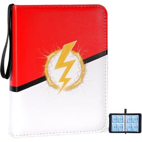 Trading Card Binder 4 Pocket, 400 Card Holder with 50 Removable Sleeves, Lightning Bolt Design, 3-RING Portable Collection Card Ablum for MTG/TCG/Sport Cards in Saudi Arabia