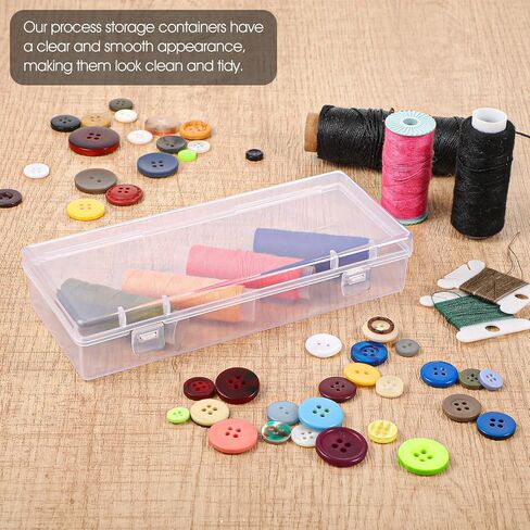 14 Pack Clear Plastic Storage Boxes, Rectangular Containers with Hinged Lids, 6 inch Small Organizers for Beads, Crafts, Jewelry, Pens, 6.1x2.52x1.18In in Saudi Arabia