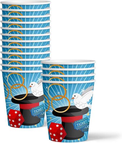 Magic Show Birthday Party Supplies Set Plates Napkins Cups Tableware Kit for 16 in Saudi Arabia