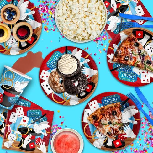 Magic Show Birthday Party Supplies Set Plates Napkins Cups Tableware Kit for 16 in Saudi Arabia