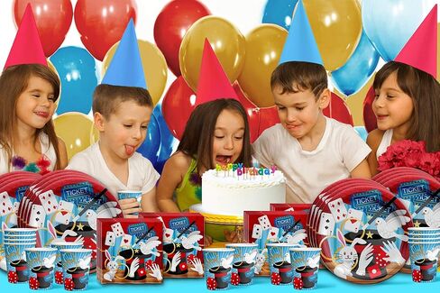 Magic Show Birthday Party Supplies Set Plates Napkins Cups Tableware Kit for 16 in Saudi Arabia