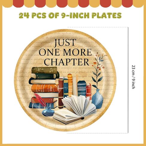 96 Pcs Reading Party Supplies for Kids Teens Read Book Theme Birthday Party Decorations Tableware Set Includes Plates Napkins Forks for 24 Guests in Saudi Arabia