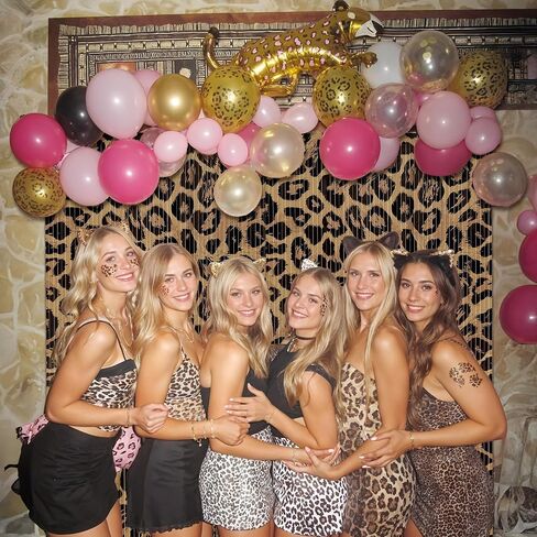 2 Pack Cheetah Backdrop Party Decorations Leopard Print Fringe Backdrop Foil Fringe Birthday Decorations for Wild Party Decor for Birthday, Bachelorette Photo Booth in Saudi Arabia