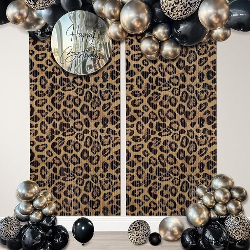 2 Pack Cheetah Backdrop Party Decorations Leopard Print Fringe Backdrop Foil Fringe Birthday Decorations for Wild Party Decor for Birthday, Bachelorette Photo Booth in Saudi Arabia