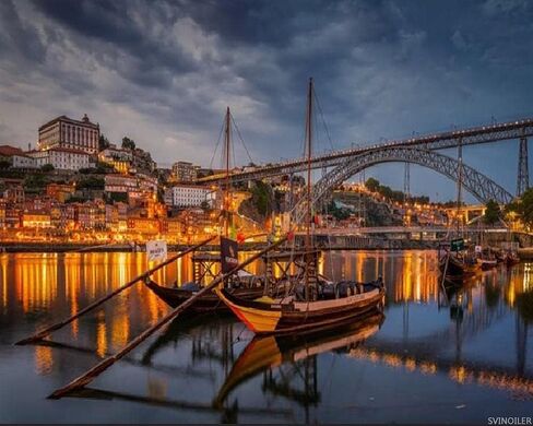 لوحة SVINOILER Dom Luis I Bridge Sailing Bay Porto Portugal اللوحة بواسطة أرقام DIY مجموعة الطلاء الزيتي القماشي لوحة رقمية 16 × 20 بوصة in Saudi Arabia