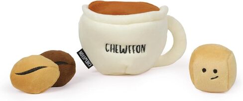 CHEWFFON Dog Coffee Cup Toy, Interactive Hide-and-Seek Burrow Toy, Cute Squeaky Toys for Boredom, Enrichment Crinkle Snuffle Dog Toy, Puzzle Toys for All Breeds in Kuwait
