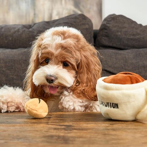 CHEWFFON Dog Coffee Cup Toy, Interactive Hide-and-Seek Burrow Toy, Cute Squeaky Toys for Boredom, Enrichment Crinkle Snuffle Dog Toy, Puzzle Toys for All Breeds in Saudi Arabia