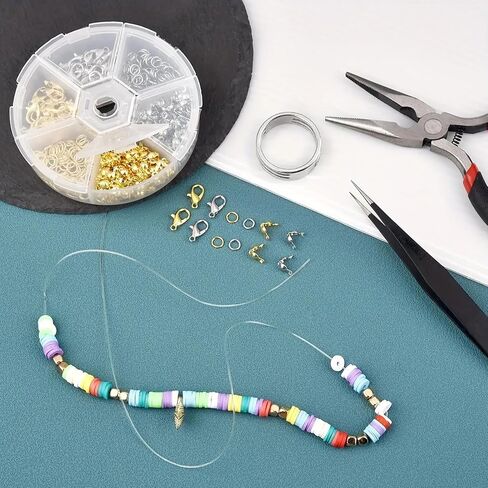 342PCS Lobster Claw Clasps for Jewelry Making Kit, Lobster Clasp Set with Open Jump Rings Connectors Jump Ring Opener and Tweezer for Jewellery DIY Craft (Gold,Silver) in Saudi Arabia