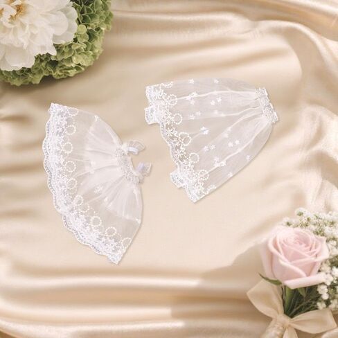 6.69 Inch Doll Wedding Dress Set, Fluffy Bridal Gown with Veil 2-Piece Doll Clothes Set for Display Decoration (White) in Saudi Arabia