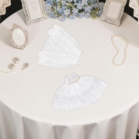 6.69 Inch Doll Wedding Dress Set, Fluffy Bridal Gown with Veil 2-Piece Doll Clothes Set for Display Decoration (White) in Saudi Arabia