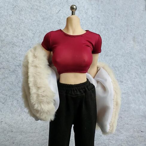 1:6 Scale Fur Coat Cardigan for 12" TBLeague Phicen Female Male Toy Action Figure Doll Clothes (Beige) in Saudi Arabia