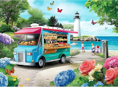 300 Piece Puzzles for Adults Beach Jigsaw Puzzles for Kids Ages 8-10 10-12 300 Pieces Adult Puzzle Pieces Family Challenging Puzzle Game Home Decor Gift Toy 20.5x15IN in Kuwait
