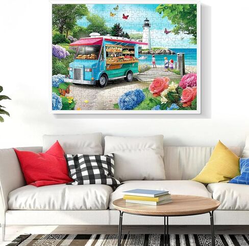 300 Piece Puzzles for Adults Beach Jigsaw Puzzles for Kids Ages 8-10 10-12 300 Pieces Adult Puzzle Pieces Family Challenging Puzzle Game Home Decor Gift Toy 20.5x15IN in Kuwait