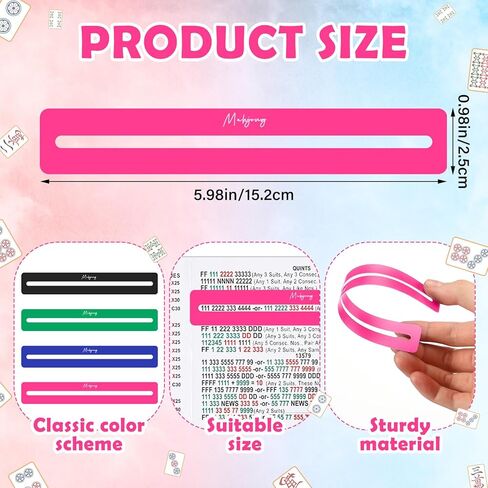 4 Pcs Mahjong Line Finde Multicolor Mahjong Accessories Card Line Finder Strategy Tool Guide Rules Reader Helper Easy to Carry and Store for Beginners and Competitions Gifts Party Nights in Saudi Arabia