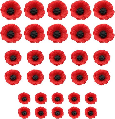 30 Pcs Flatback Resin Flower Charms Red Artificial Poppies Flowers Plastic Faux Floral Heads Mini Craft Flower Cabochons Small Cute Flower Embellishments in Saudi Arabia