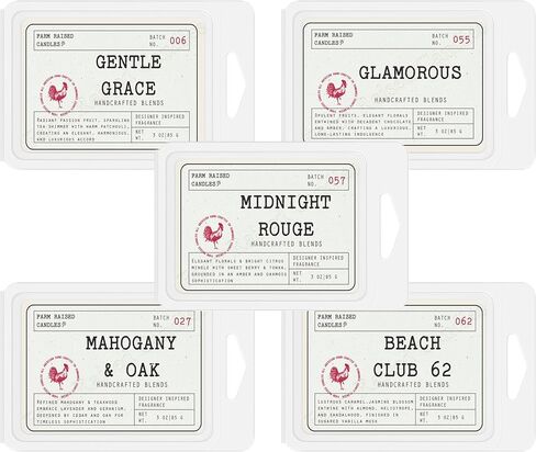 Farm Raised Candles - Farmhouse Coffee Variety Mix 5 Pack - 1 Pound of Wax - 100% Plant Based Soy American Made Wax Melts - Scented Wax Warmer Cubes. Chai Latte, Black Tea & Lemon. in Kuwait