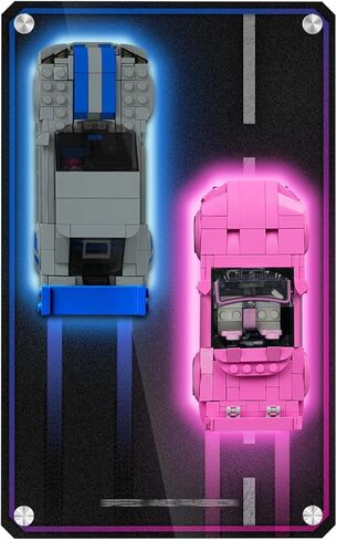 Acrylic Display Wallboard for Lego Speed Champions 2 Fast 2 Furious Nissan Skyline GT-R(R34) & Honda S2000, Wall Mount for Dual Race Car 76917 & 77241, Gifts for Adult Collector(Board Only,12.5''x8'') in Kuwait