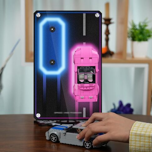 Acrylic Display Wallboard for Lego Speed Champions 2 Fast 2 Furious Nissan Skyline GT-R(R34) & Honda S2000, Wall Mount for Dual Race Car 76917 & 77241, Gifts for Adult Collector(Board Only,12.5''x8'') in Kuwait