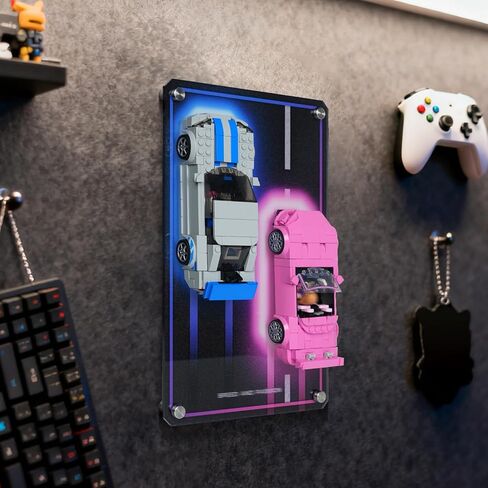 Acrylic Display Wallboard for Lego Speed Champions 2 Fast 2 Furious Nissan Skyline GT-R(R34) & Honda S2000, Wall Mount for Dual Race Car 76917 & 77241, Gifts for Adult Collector(Board Only,12.5''x8'') in Kuwait