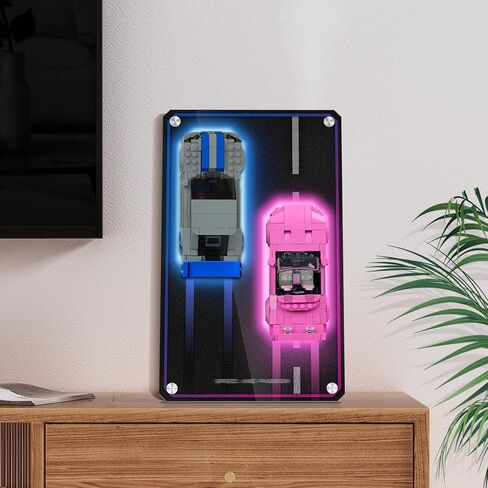 Acrylic Display Wallboard for Lego Speed Champions 2 Fast 2 Furious Nissan Skyline GT-R(R34) & Honda S2000, Wall Mount for Dual Race Car 76917 & 77241, Gifts for Adult Collector(Board Only,12.5''x8'') in Kuwait